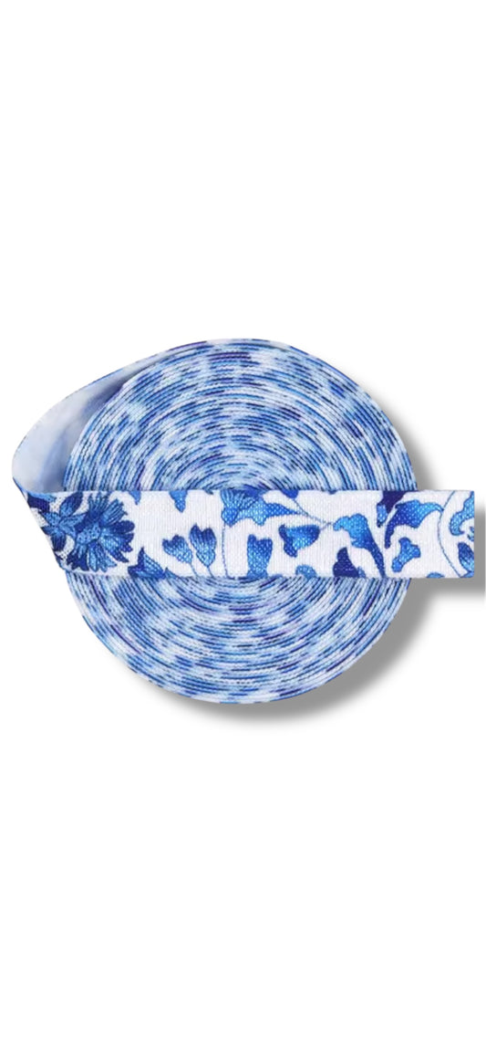 Ruban - Fleurs bleues