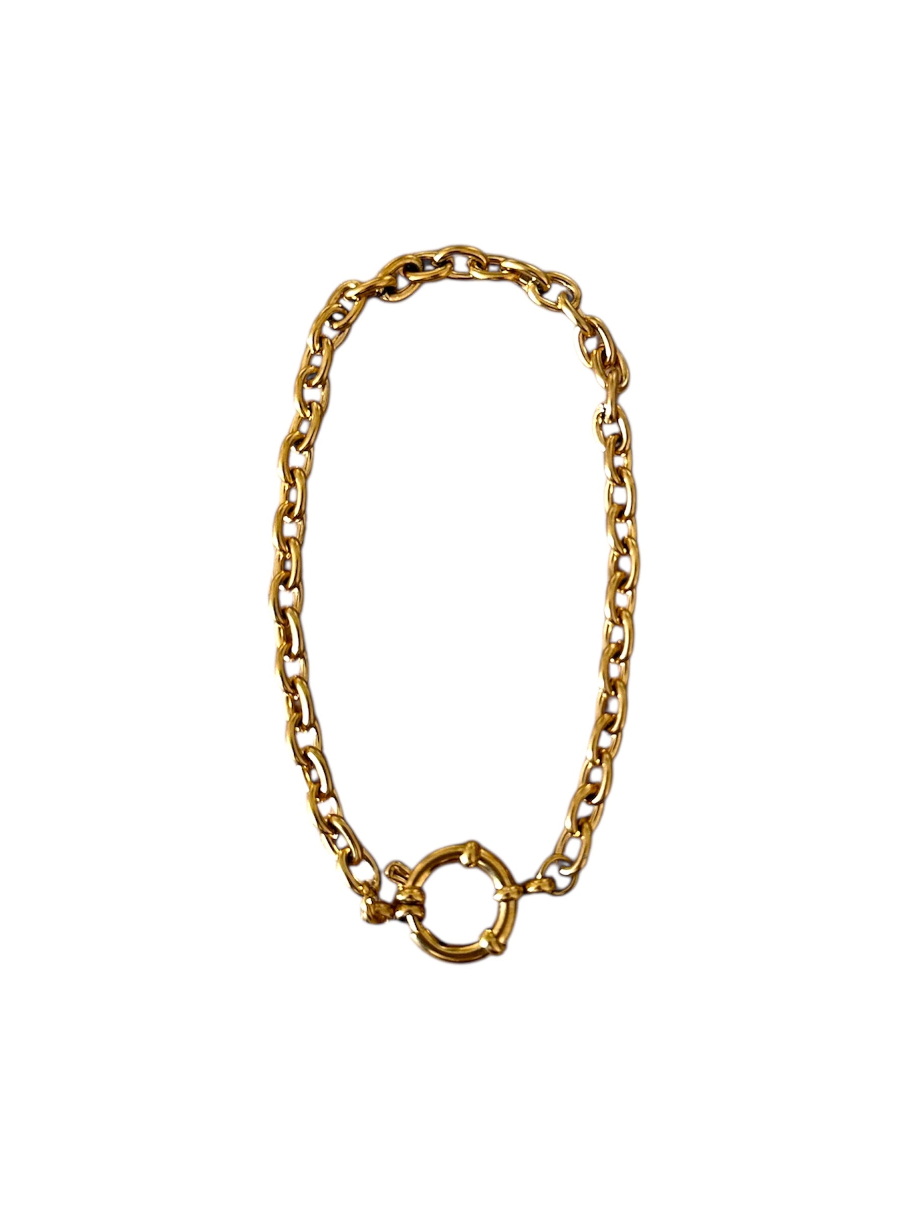 Bracelet maille ovale mousqueton